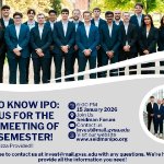 IPO First Meeting, January 15, 6-7pm, Seidman Forum on January 15, 2026